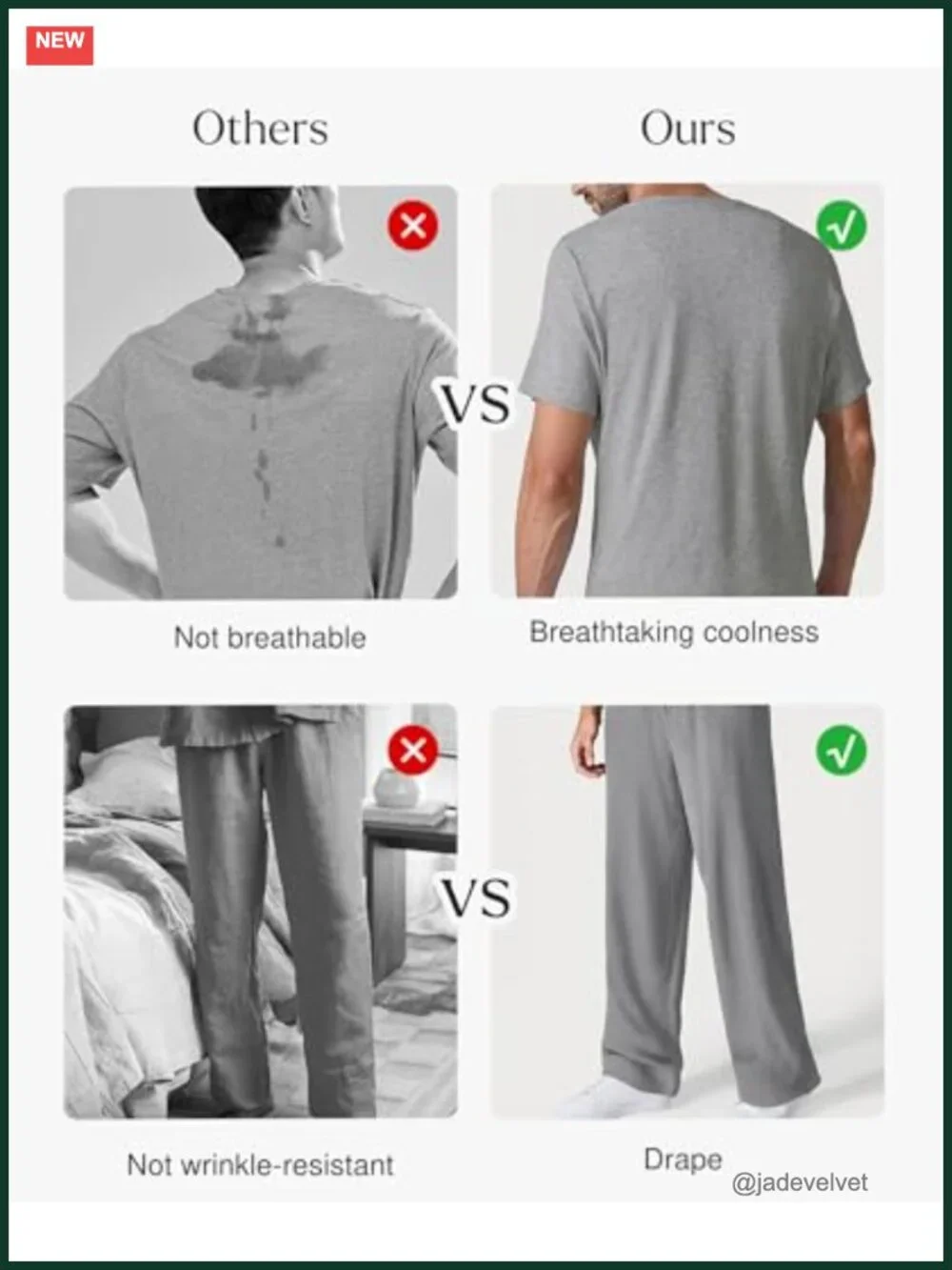 Men's Modal Pajama Set Short Sleeve Crewneck Lounge Set with Pockets